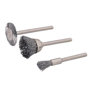 Silverline Rotary Tool Steel Wire Brush Set 3 Pieces