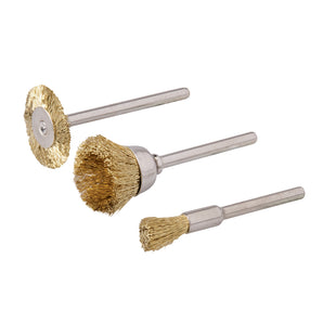 Silverline Rotary Tool Brass Wire Brush Set 3 Pieces