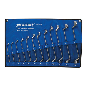 Silverline Deep Offset Ring Spanners Set 12 Pieces