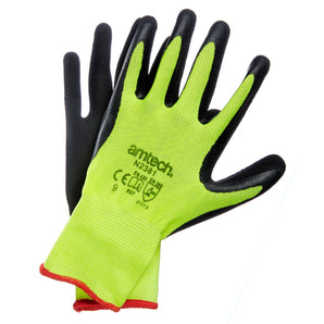 Hi-Vis Latex Coated Gloves Large (Size 9)