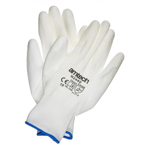 Light Duty Polyurethane-Coated Work Gloves White XL (Size 10)
